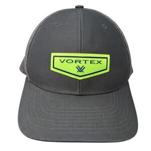 Vortex Patch Snapback Mesh Back Trucker Hat Gray One Size Adjustable